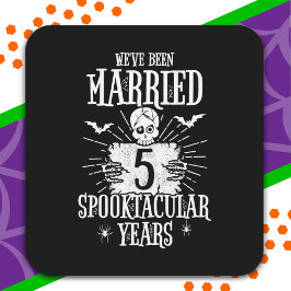 Sticker Carré Anniversaire du 5e Mariage de Spooktacular d'Hallo