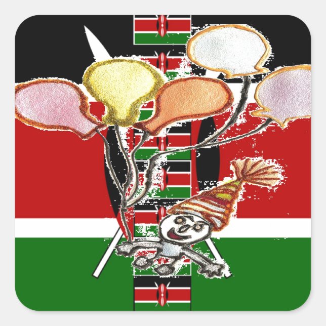 Sticker Carré anniversaire du Kenya (Devant)