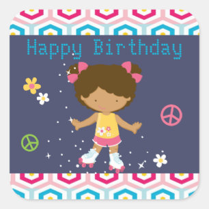 Sticker Carré Anniversaire du patinage artistique africain-amér
