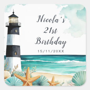 Sticker Carré Anniversaire du phare nautique