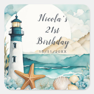 Sticker Carré Anniversaire du phare nautique
