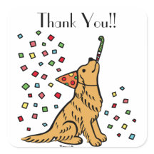 Anniversaire Golden Retriever Cartoon Merci