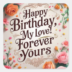 Sticker Carré anniversaire heureux