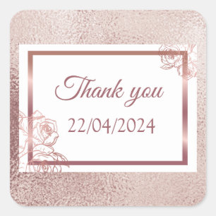 Sticker Carré Anniversaire jumeau double adulte en bronze