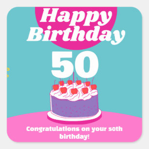 Sticker Carré Anniversaire personnalisé