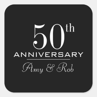 Sticker Carré Anniversaire personnalisé moderne stylisé minimali