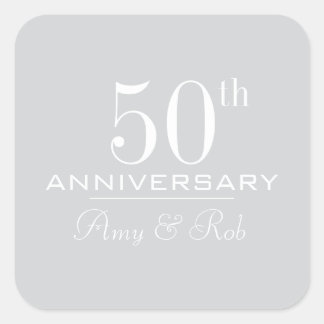 Sticker Carré Anniversaire personnalisé moderne stylisé minimali