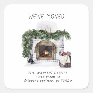 Sticker Carré Annonce de déménagement Maison familiale rustique