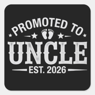 Sticker Carré Annonce de grossesse promu Oncle prévu pour 2026
