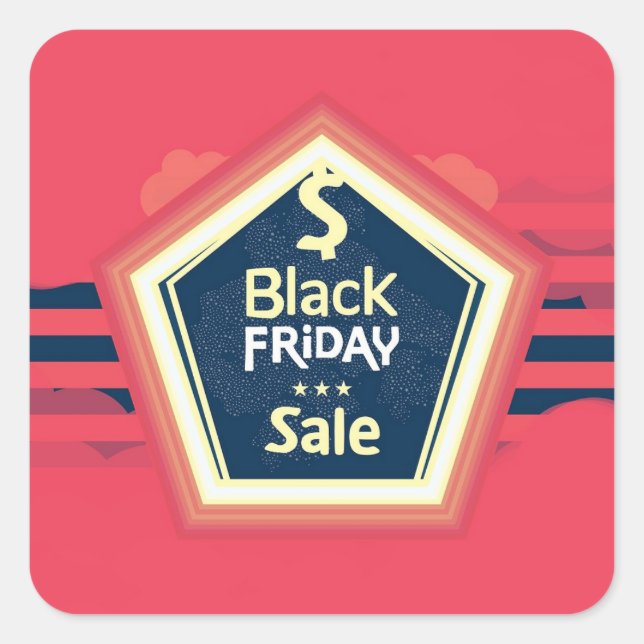 Sticker Carré Annonce de vente du vendredi noir (Devant)