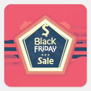 Sticker Carré Annonce de vente du vendredi noir