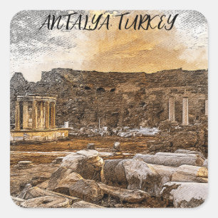 Sticker Carré Antalya Turquie Voyage antique