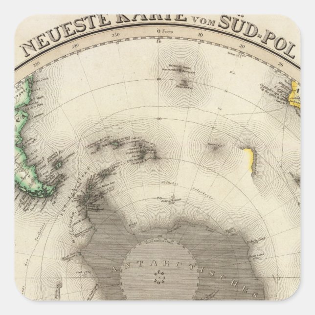 Sticker Carré Antarctique, hémisphère Sud (Devant)