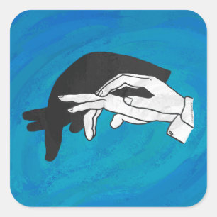 Sticker Carré Anteille Ombre Sur Bleu