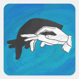 Sticker Carré Antère Ombre Sur Bleu
