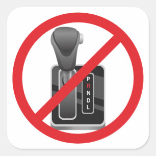 Sticker Carré Anti-Automatique - Drôle Stick Shift Manual Gearbo