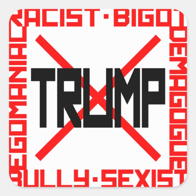 Sticker Carré Anti-Trump (Devant)