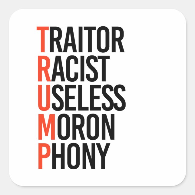 Sticker Carré Anti-Trump (Devant)