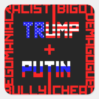 Sticker Carré Anti Trump+Poutine