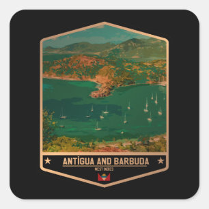 Sticker Carré Antigua-et-Barbuda