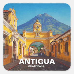 Sticker Carré Antigua Guatemala Travel