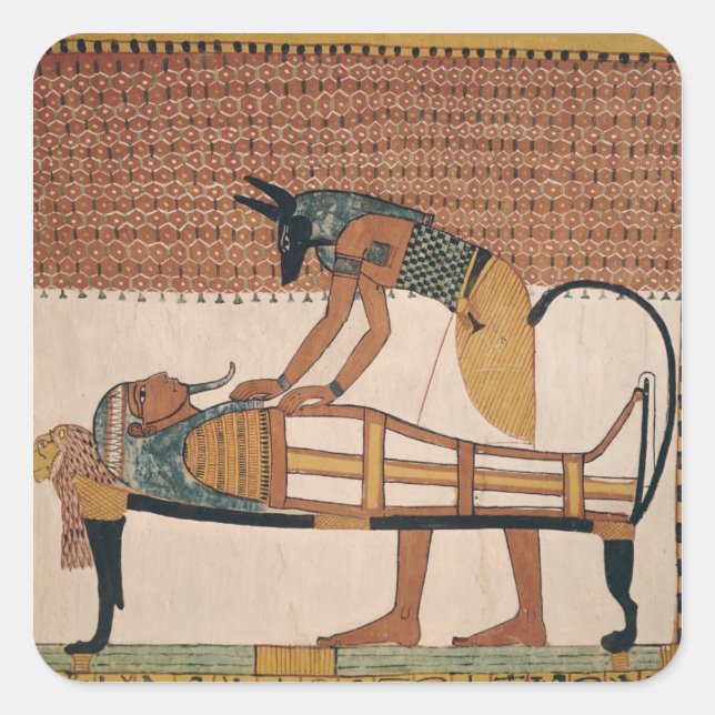 Sticker Carré Anubis assiste à la maman de Sennedjem (Devant)