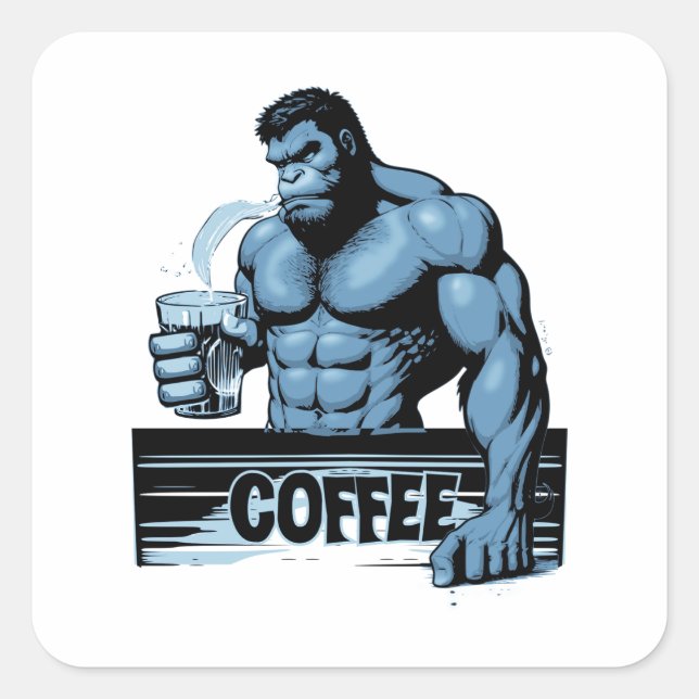 Sticker Carré Ape café (Devant)