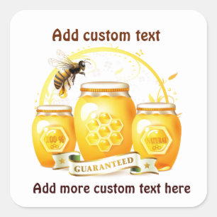 Sticker Carré Apiarist d'apiculteur de vendeur de miel d'abeille