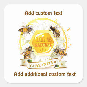 Sticker Carré Apiarist d'apiculteur de vendeur de miel d'abeille