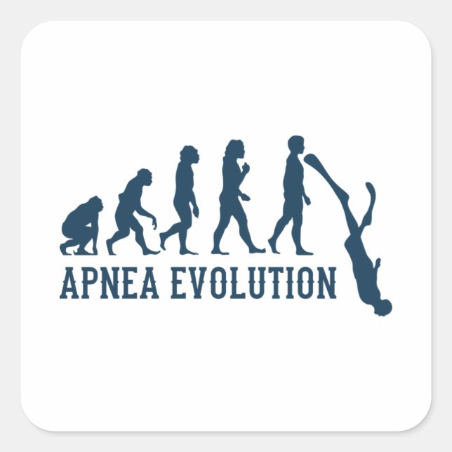 Sticker Carré Apnea Evolution Freediver Plongée libre plongée li (Devant)