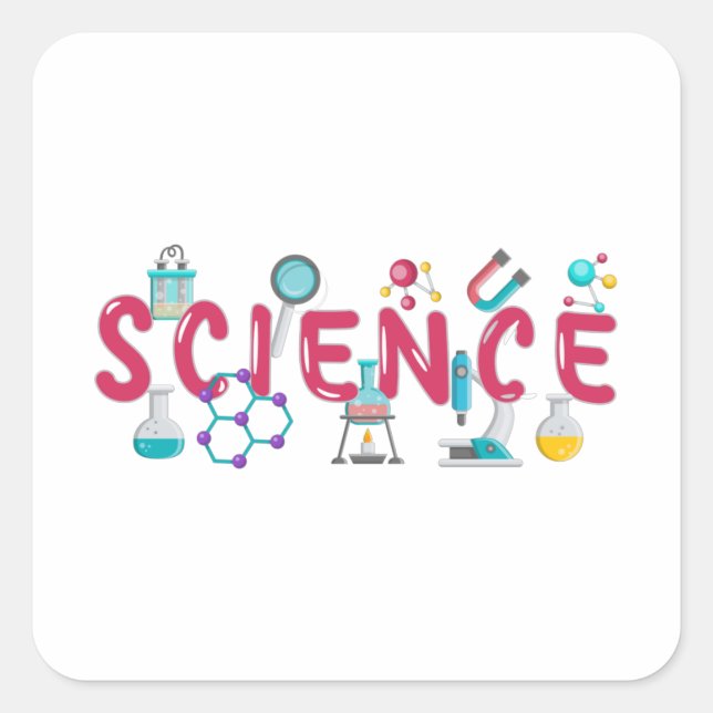 Sticker Carré Appareil de laboratoire scientifique (Devant)
