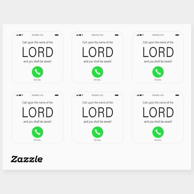 Sticker Carré Appel au nom de l'Éternel - Foi chrétienne (Feuille)