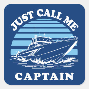 Sticker Carré Appelle-moi capitaine   Citation de marin