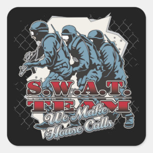 Sticker Carré Appels du siège de l'équipe SWAT