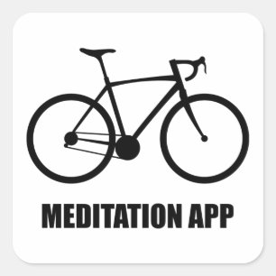 Sticker Carré Application de méditation de vélo