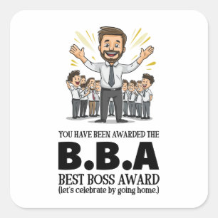 Sticker Carré Appréciation de l'employé de jour Boss Gros mauvai