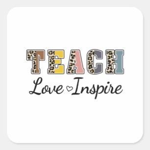 Sticker Carré Apprendre, Amour, Inspirer