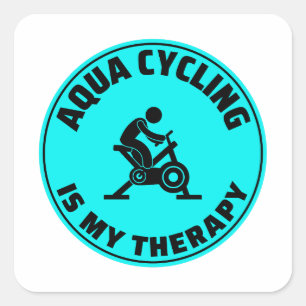 Sticker Carré Aqua Cycling Piscine Fitness Training