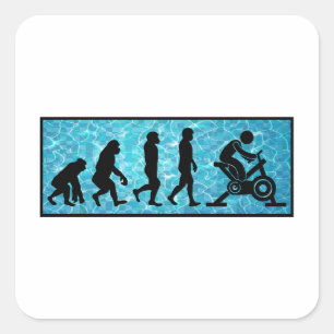 Sticker Carré Aqua Cycling Piscine Fitness Training