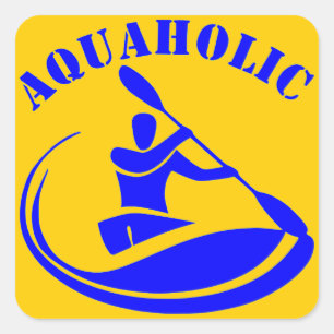 Sticker Carré Aquaholic Kayak Guy