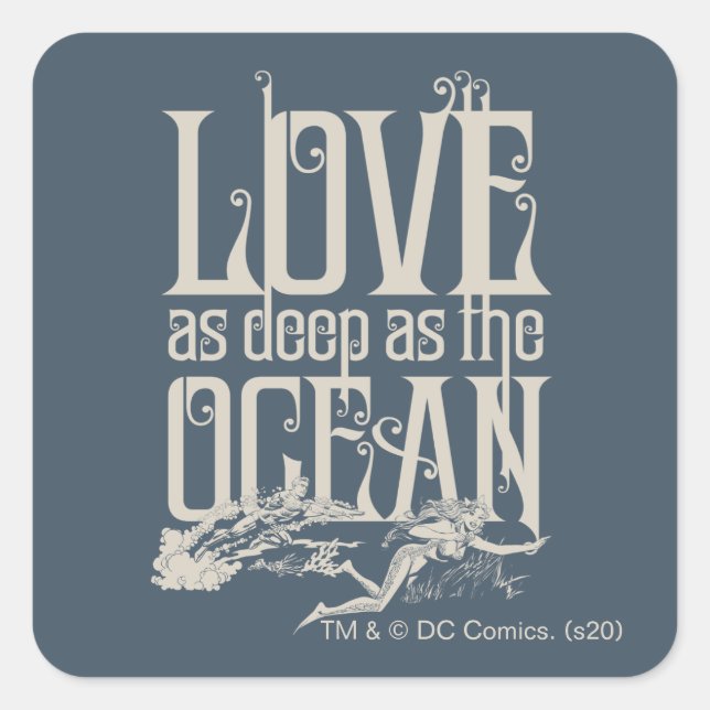 Sticker Carré Aquaman & Mera - Amour Aussi Profond Que L'Océan (Devant)