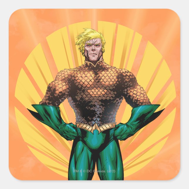 Sticker Carré Aquaman Standing (Devant)