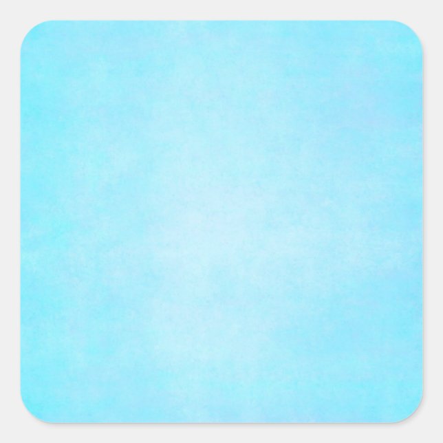 Sticker Carré Aquarelle bleu turquoise Modèle blanc (Devant)