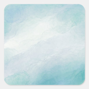 Sticker Carré Aquarelle bleue
