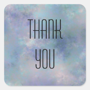 Sticker Carré Aquarelle brumeuse bleue pourpre de Merci