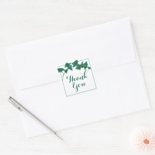 Sticker Carré Aquarelle classique Vert Anglais Ivy