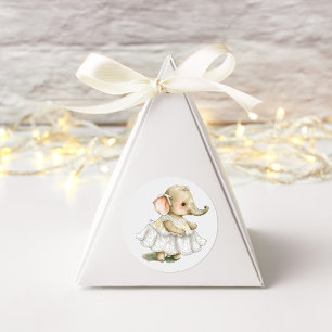 Sticker Carré Aquarelle Eléphant mignonne