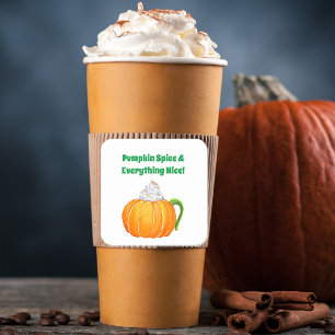 Sticker Carré Aquarelle Latte au Pumpkin Spice