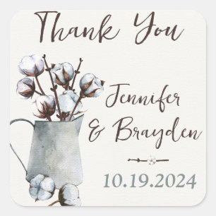 Sticker Carré Aquarelle Mariage de tonneaux en gris