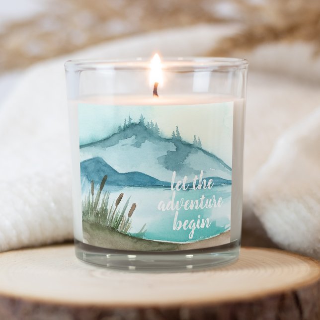 Sticker Carré Aquarelle moderne Nature Commençons l'aventure (Créateur téléchargé)